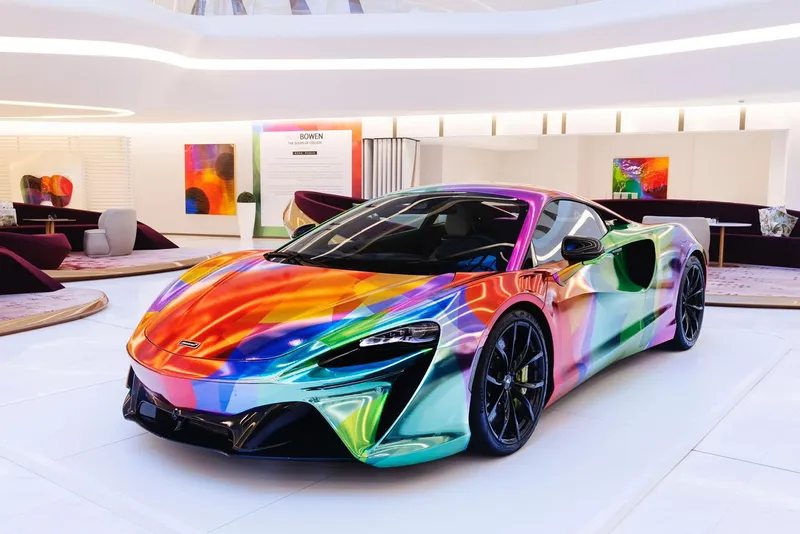 McLaren Automotive Middle East & Africa unveils the McLaren Artura Art Car created in collaboration with Nat Bowen