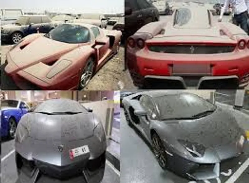 بالصور: سيارات رياضية فارهة ملقاة على الطرق في دبي